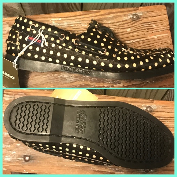 Adorable polka-dot calf hair boat shoe by Sebago - Picture 2 of 8